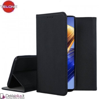 Telone atverčiamas dėklas - juodas (telefonams Xiaomi Poco F4 GT) Telone atverčiamas dėklas - juodas (telefonams Xiaomi Poco F4 GT)
